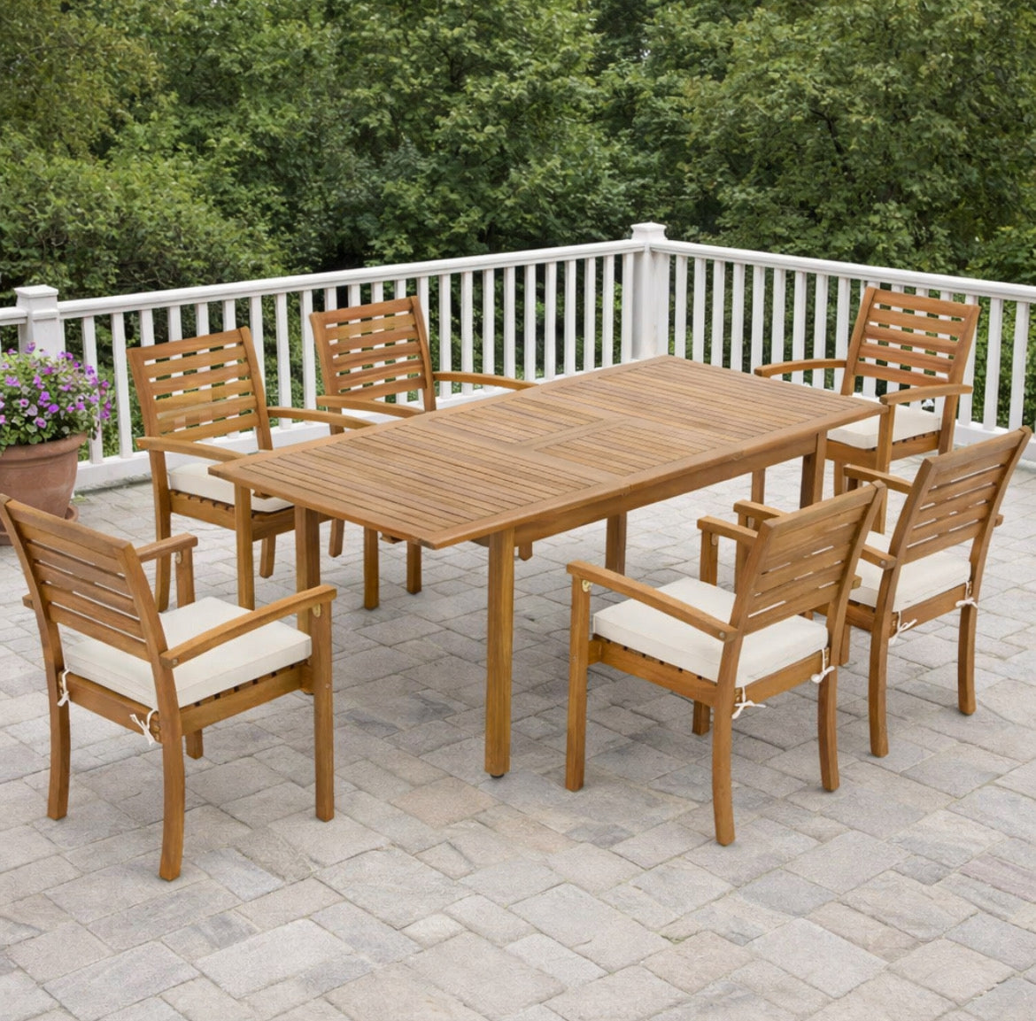 Acacia Wood Patio Dining Set