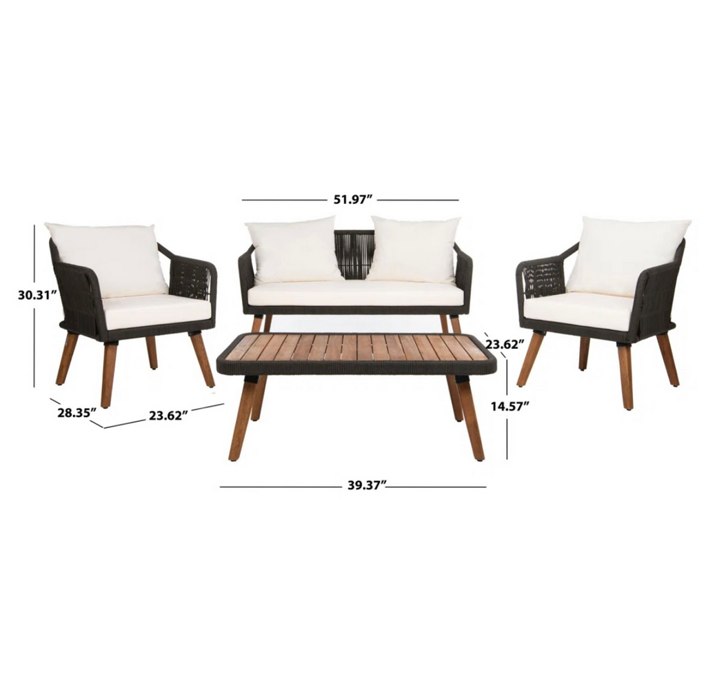 Sofa Seating Group w/ Table and Cushions