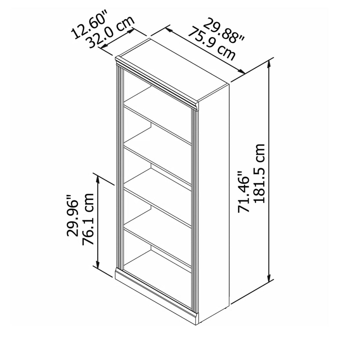 5-Tier South Shore Bookshelf