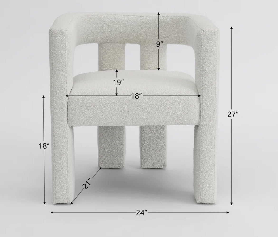 Boucle Upholstered Armchair (Set of 2)