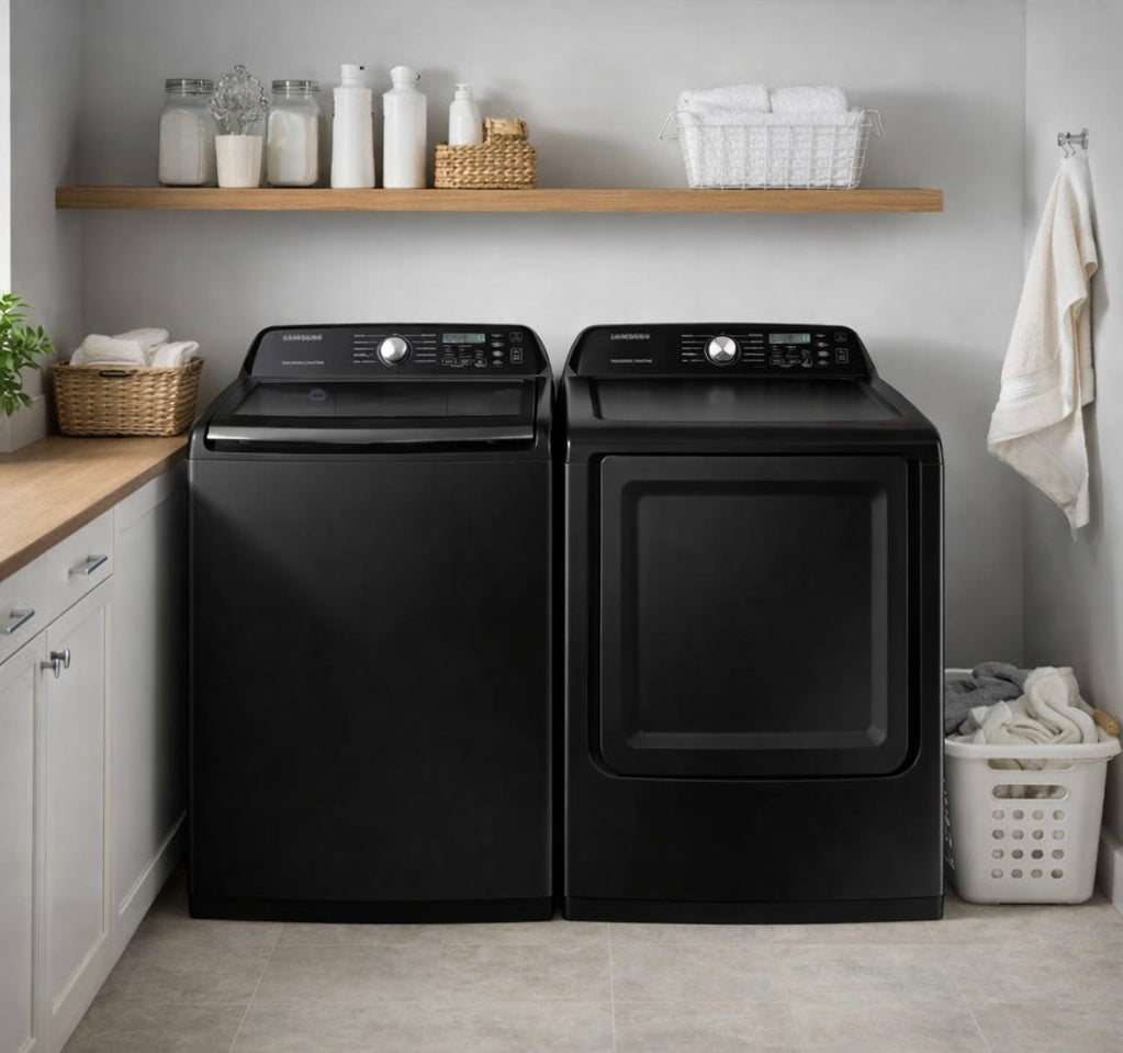 Samsung Large Capacity Top Load Smart Washer & Smart Gas Dryer