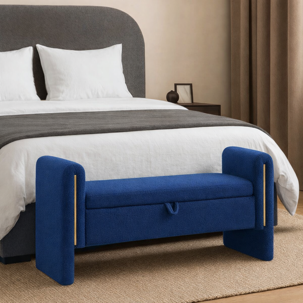 52" Modern Storage Bench w/ Armrests
