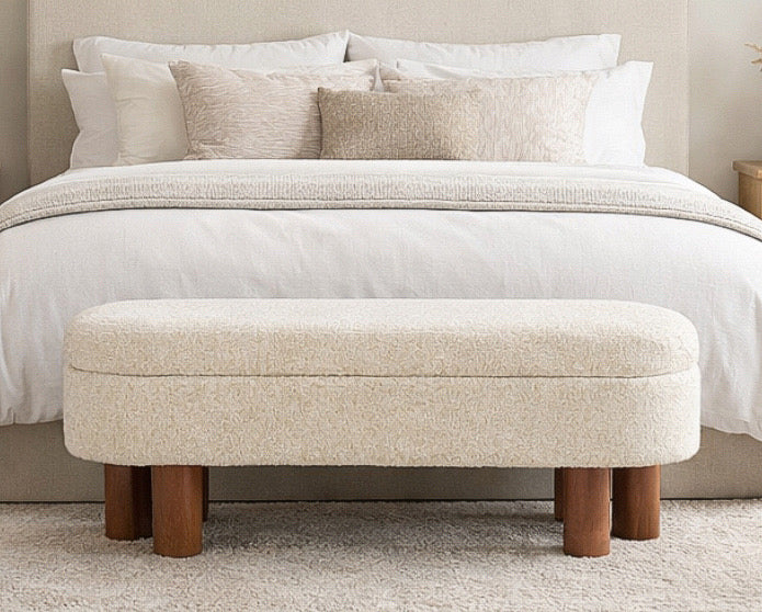51” Flip Top Storage Bench w/ Solid Wooden Leg
