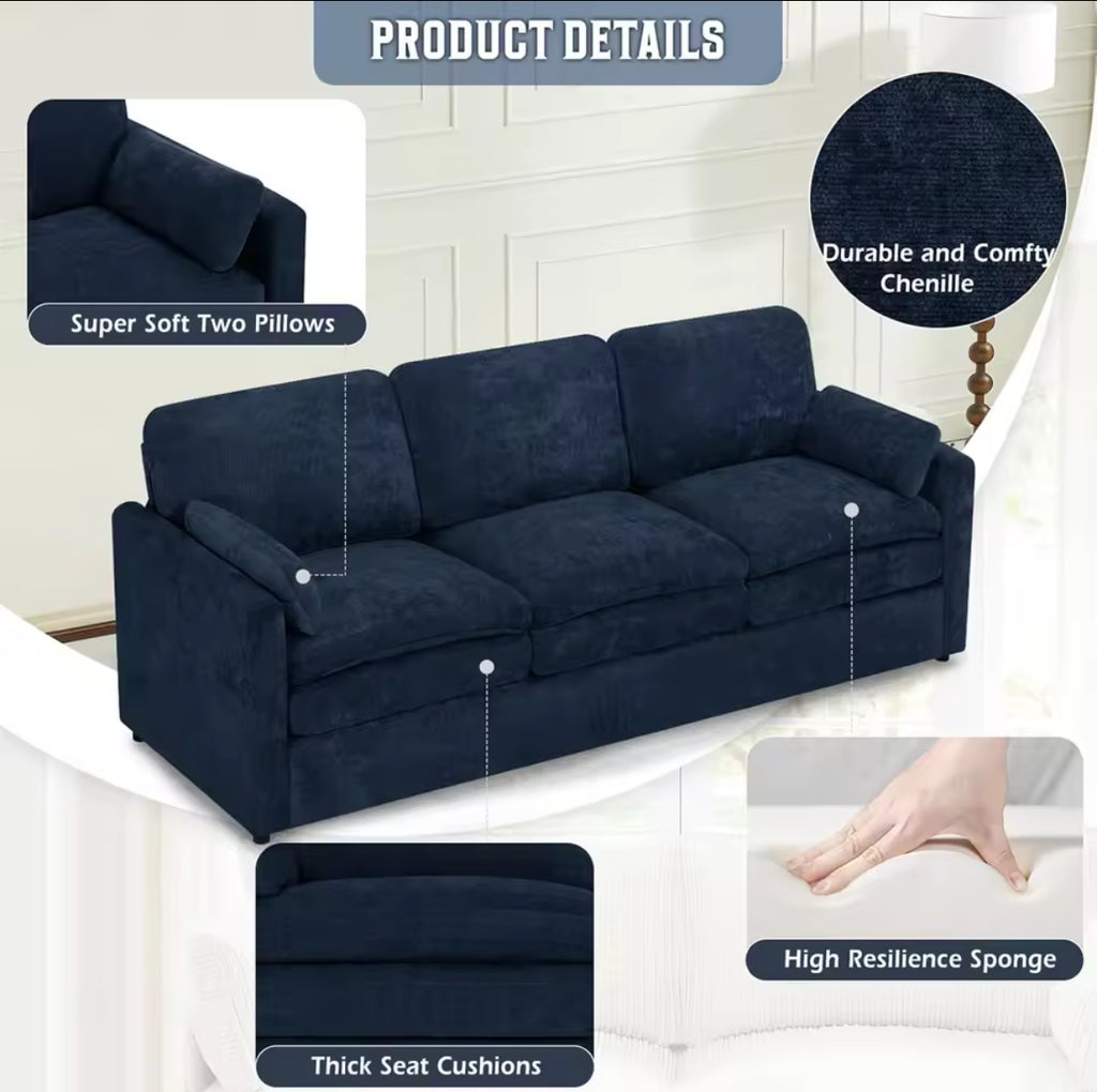 Double Plush Cushioned Sofa
