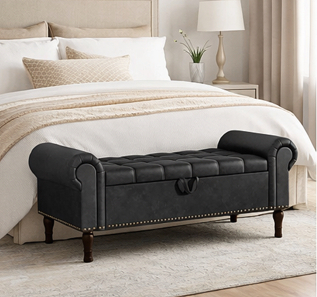 50” Tufted Storage Bench for Full/Queen Beds