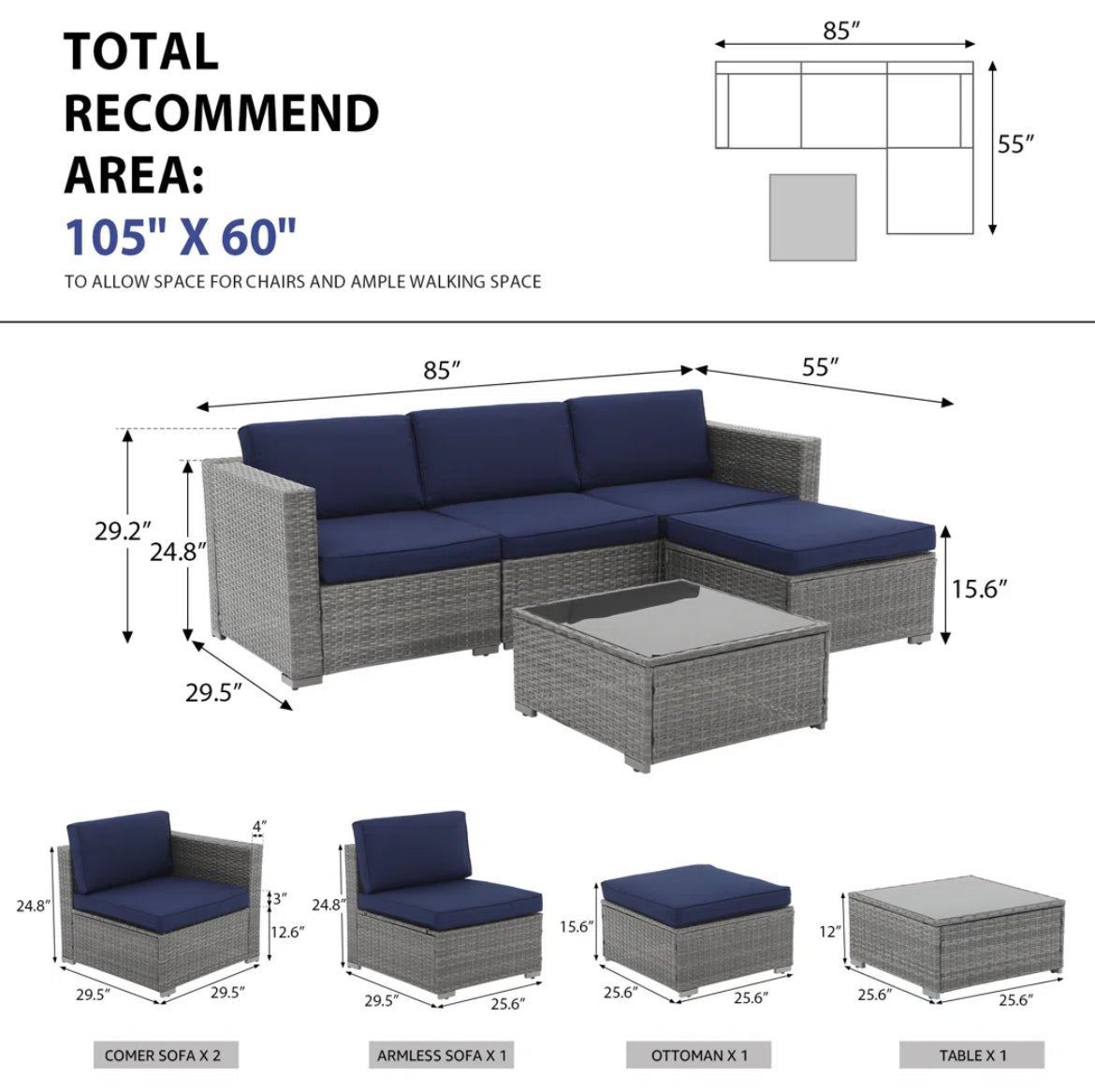 Outdoor Patio Conversation Set