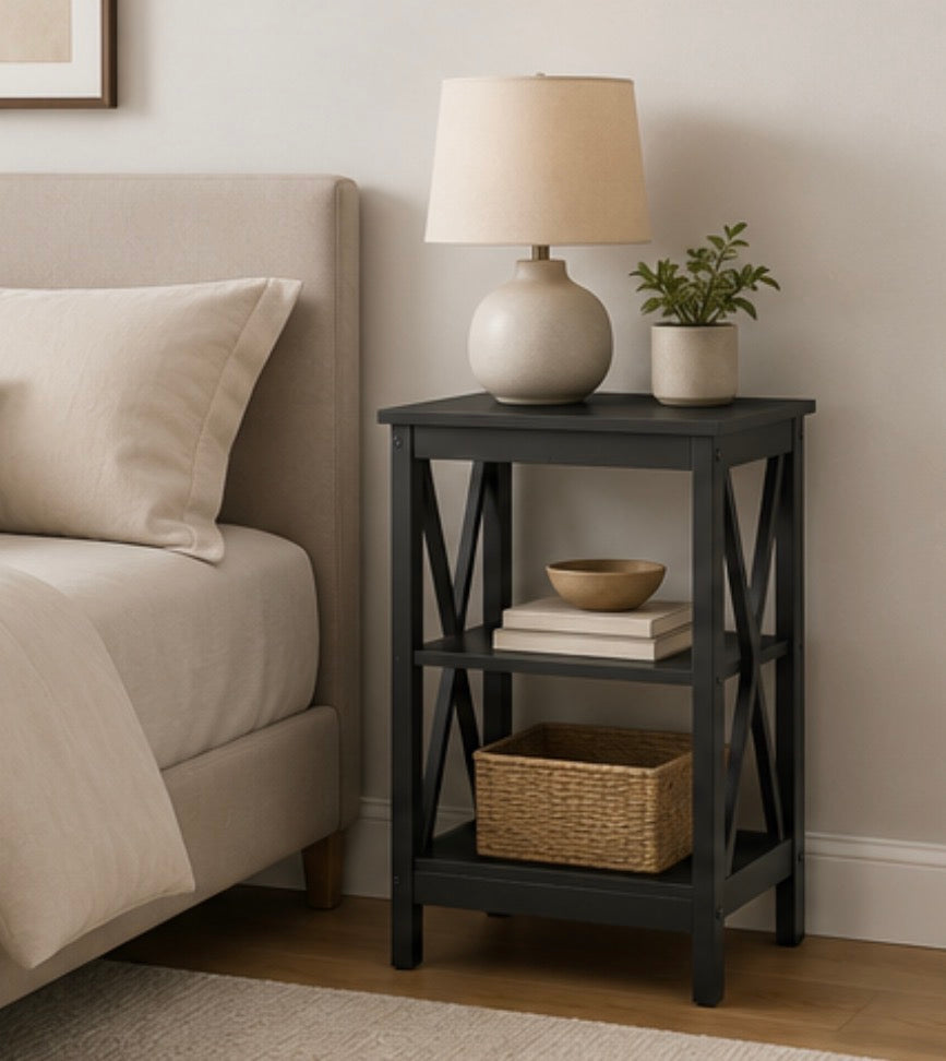 3-Tier X-Shaped Nightstand