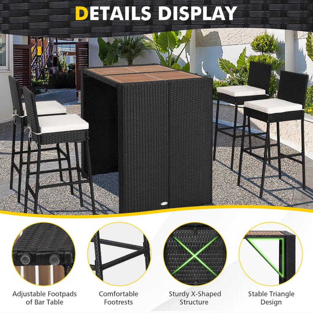 Wicker Dining Set w/ Cushions