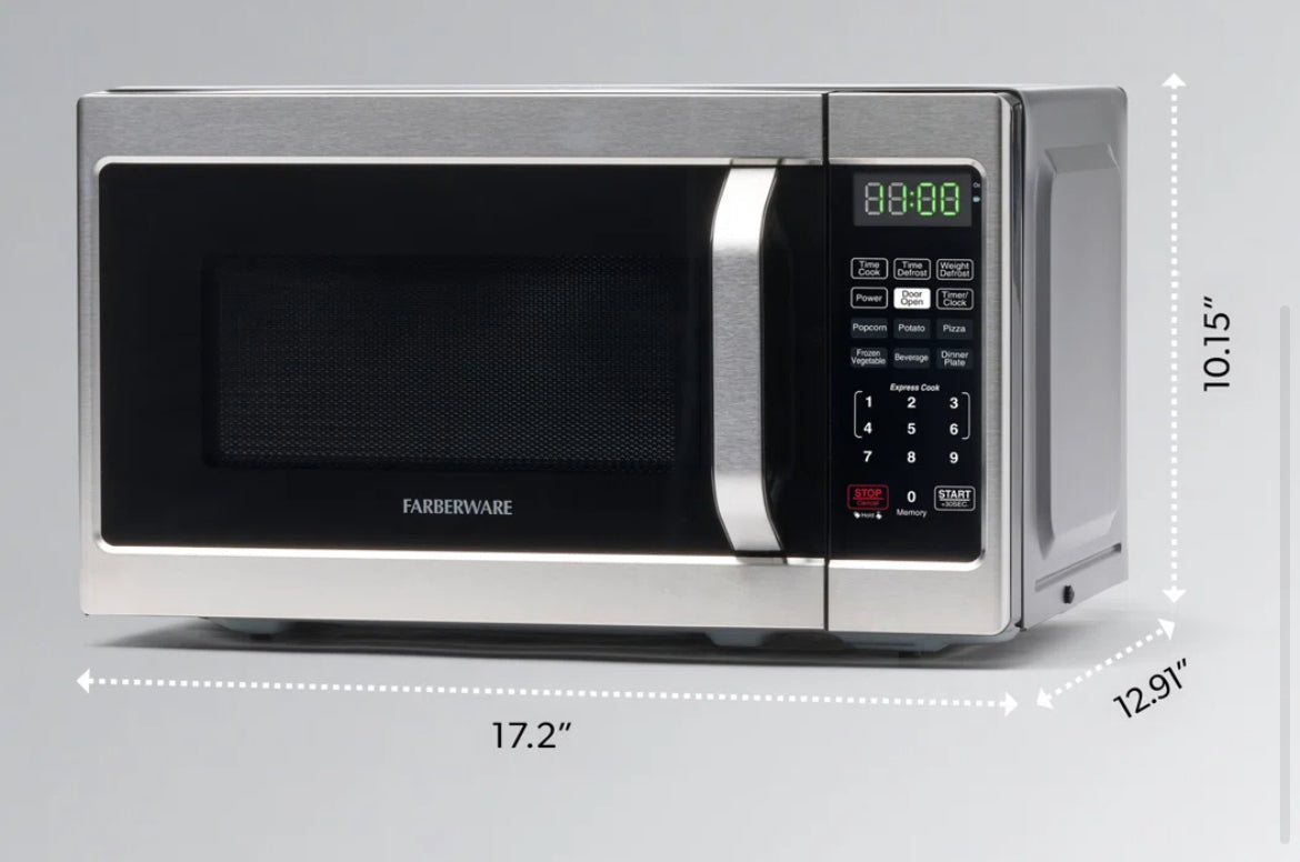 Farberware 0.7 Cubic Feet Compact Countertop Microwave w/ Child Lock