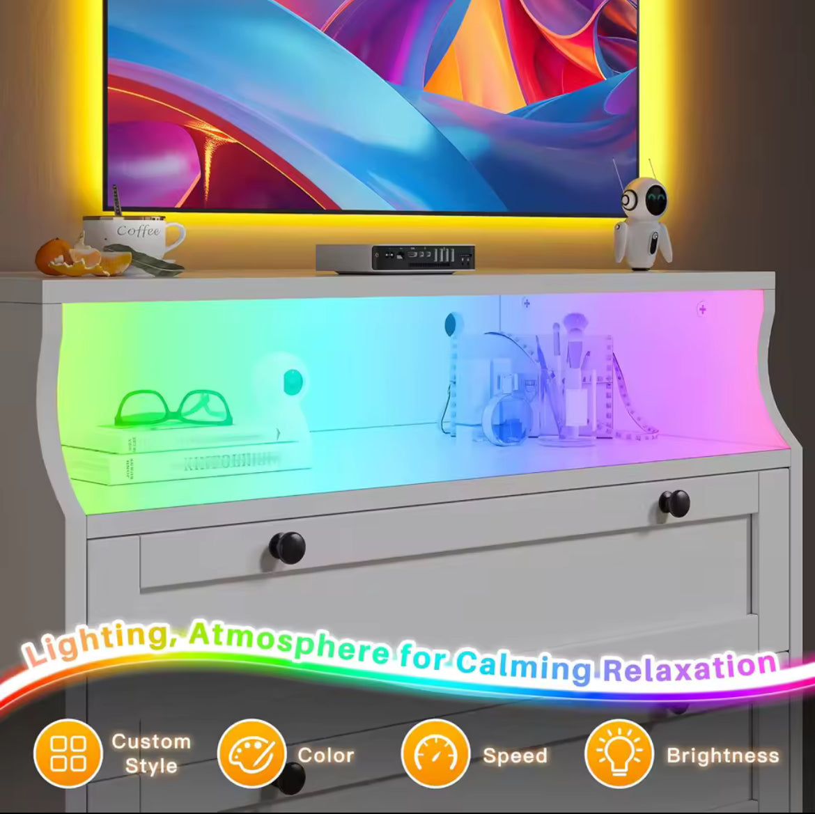 5-Drawer Bureau w/ LED Light
