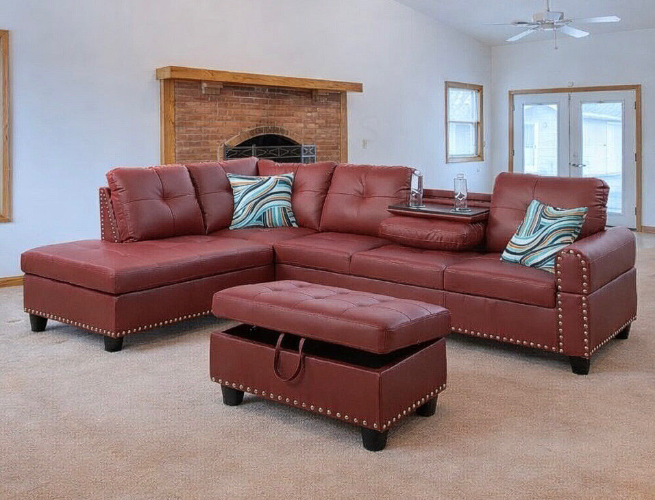 Sectional Set – Chaise & Ottoman w/ 2 Pillows