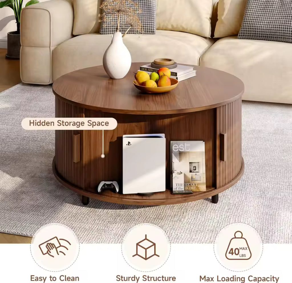 Round Wooden Coffee Table