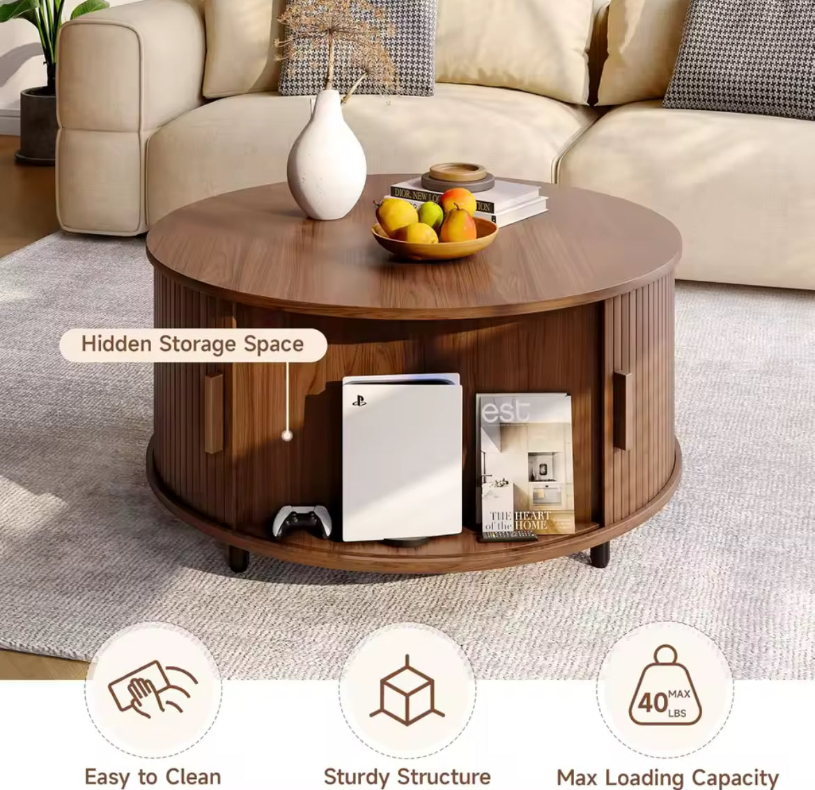Round Wooden Coffee Table