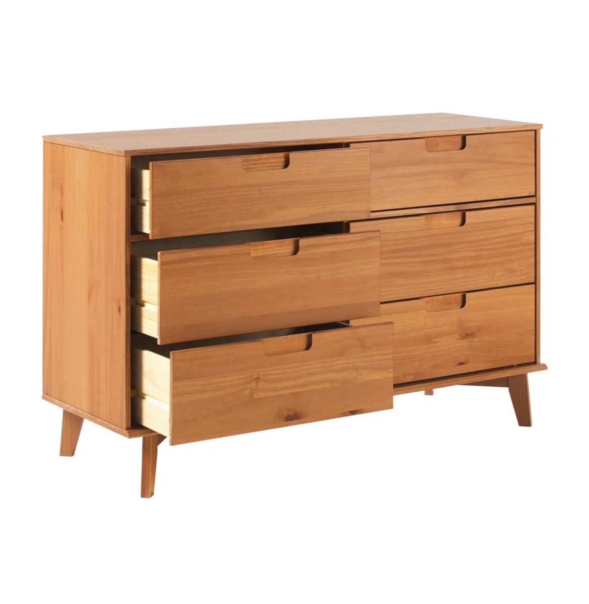 6-Drawer Solid Wood Double Dresser