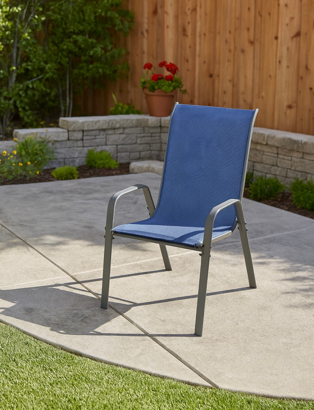 Stackable Textilene Patio Chairs (Set of 4)