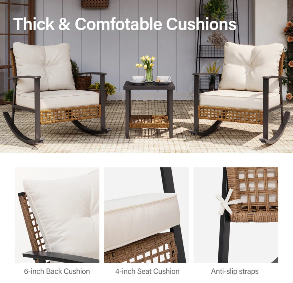 Comfy Patio Rocking Chairs (Set of 2)
