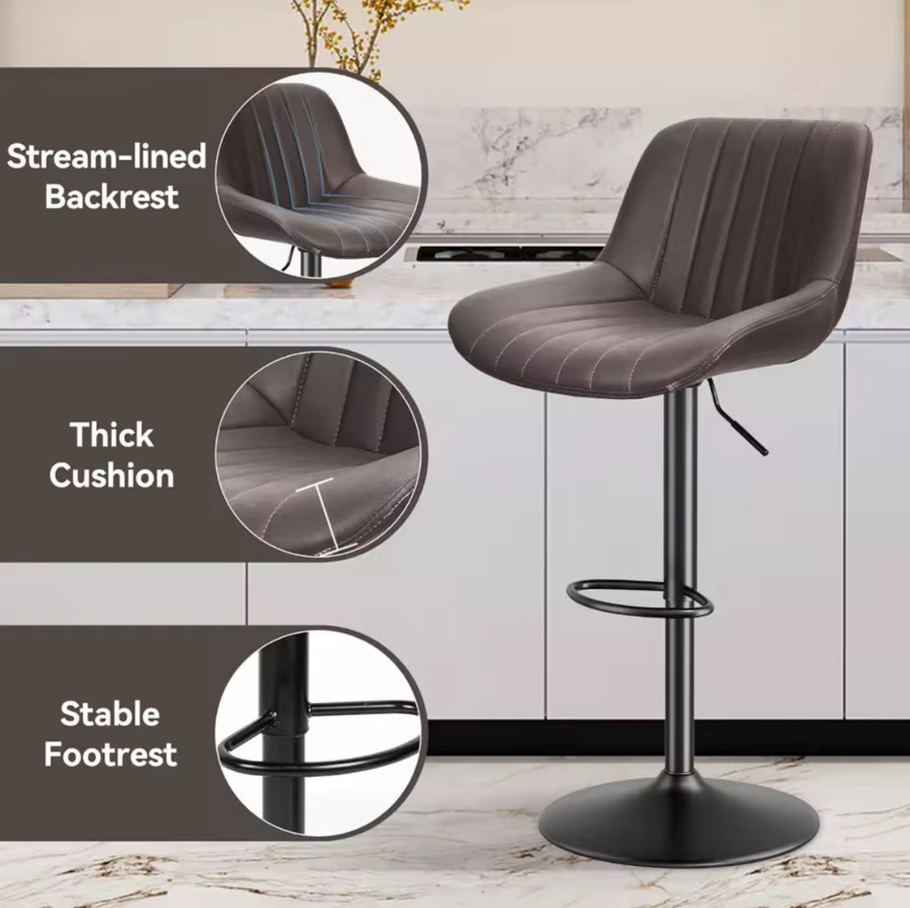 Modern Adjustable Island Counter Stools (Set of 2)