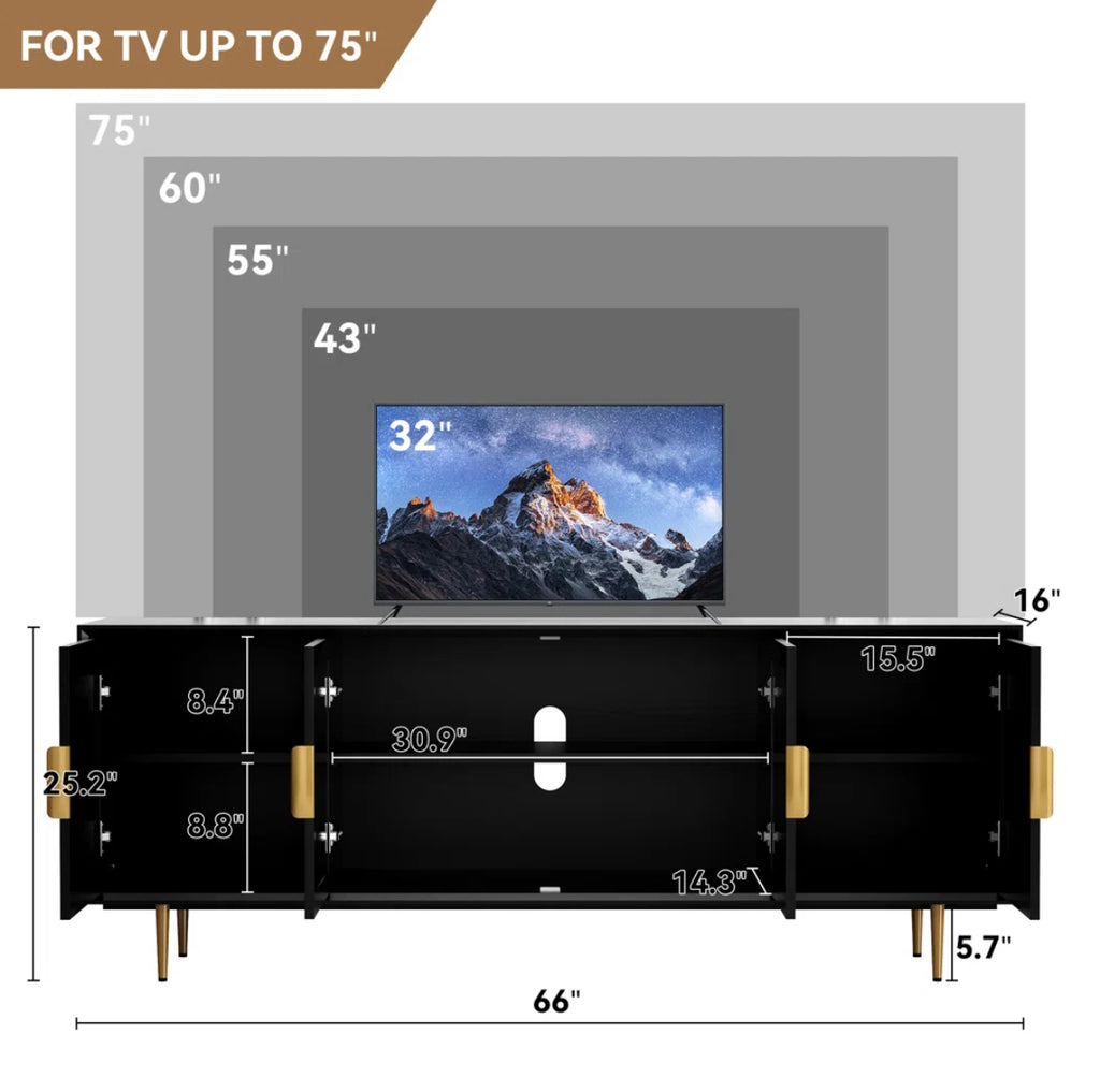 Glass Door TV Stand