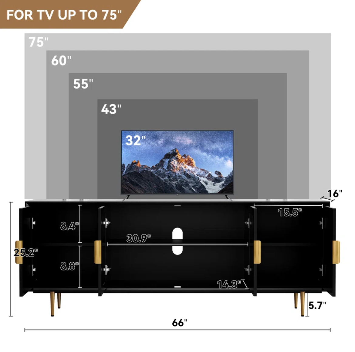 Glass Door TV Stand