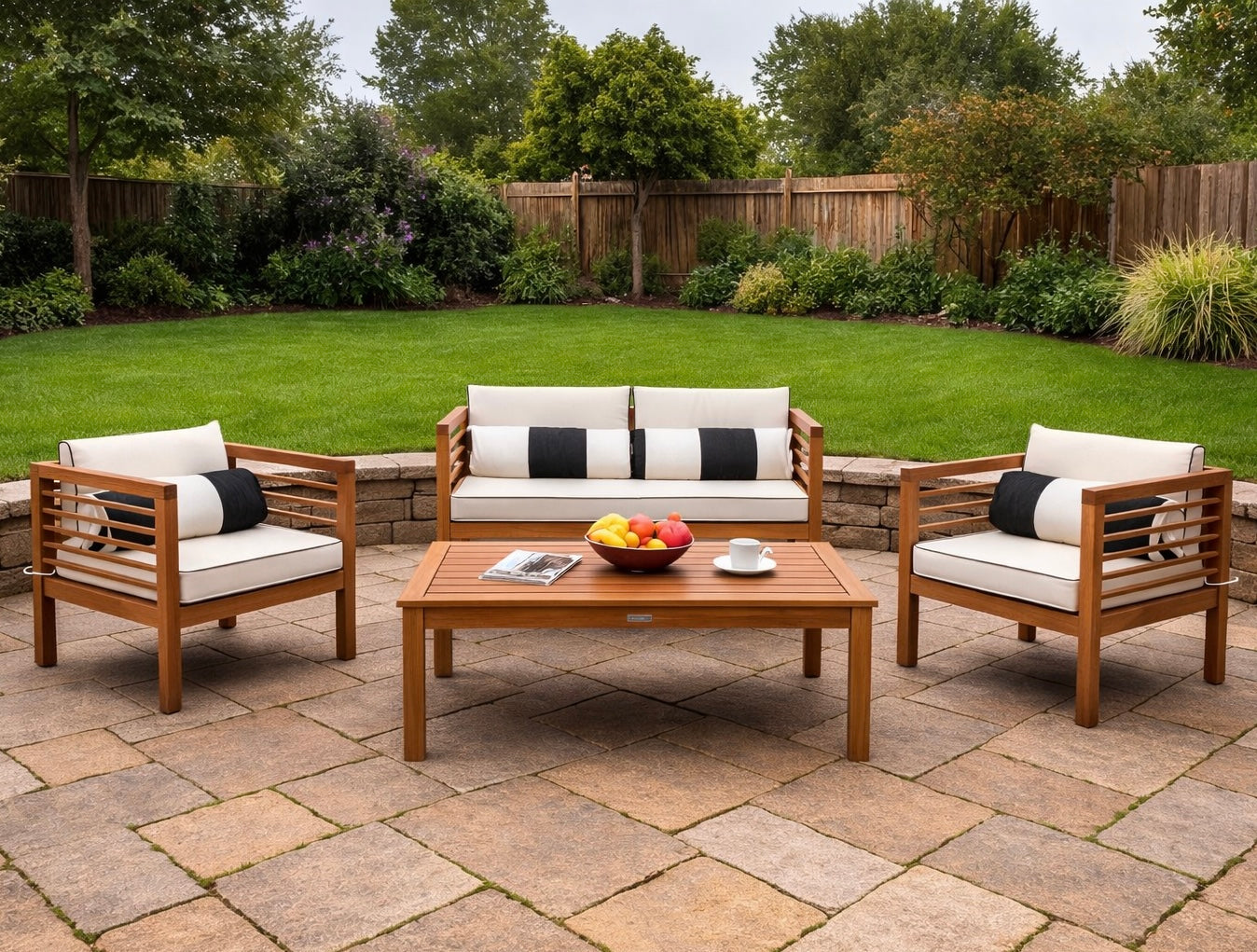 4-Person Patio Conversation Set w/ Cushions