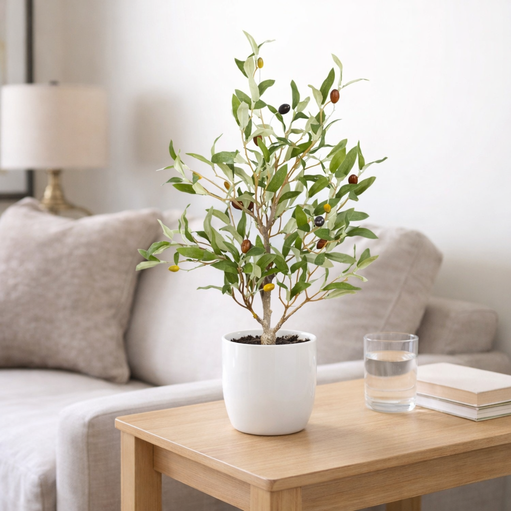 18'' Olive Tree Tree in Ceramic Pot (Set of 2)