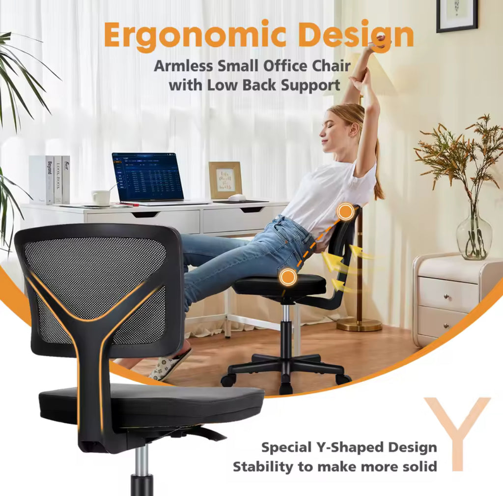Mesh Armless Office Chair w/ Lumbar Support