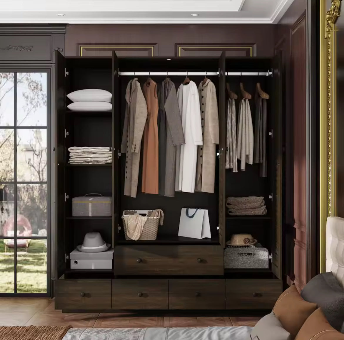 59” Double Wardrobe w/ 5
Drawers