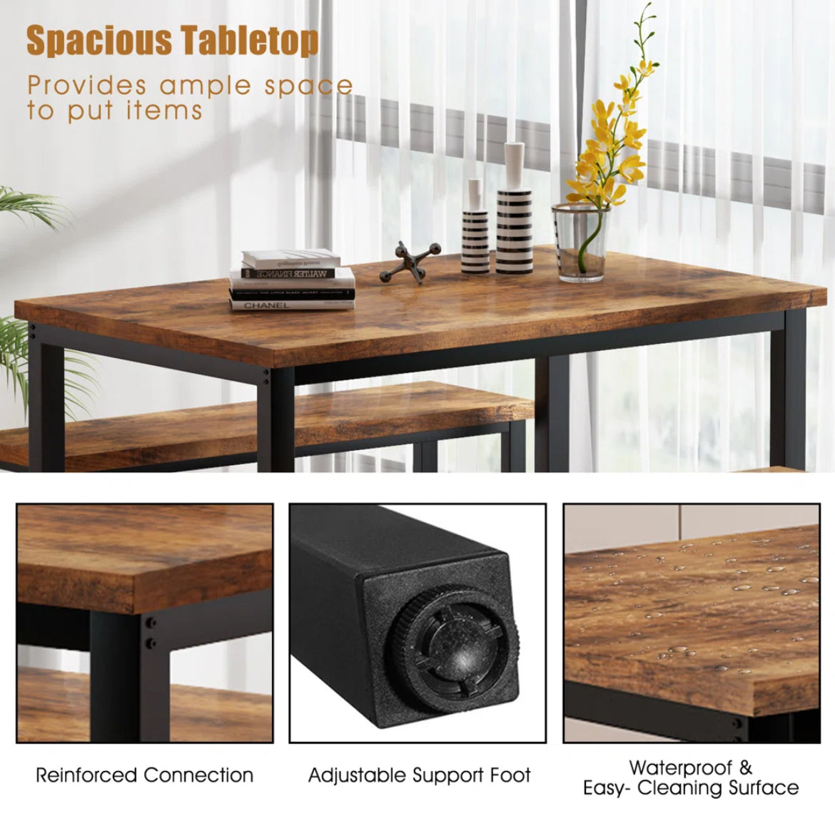 3-Piece Elegant Kitchen Table Set