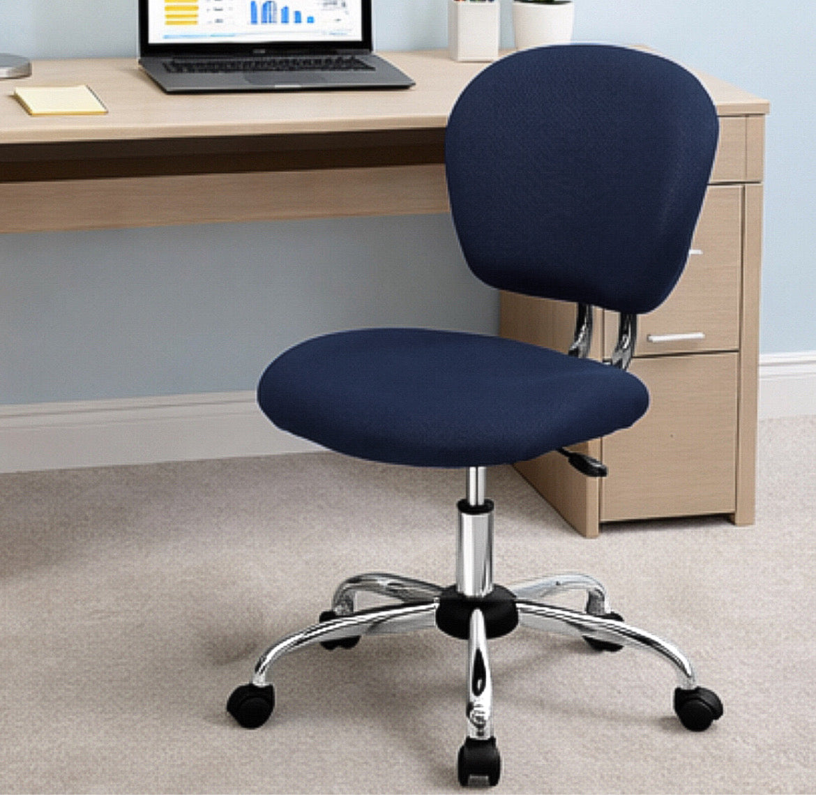 Swivel Office Chair w/ Padded Seat & Chrome Base