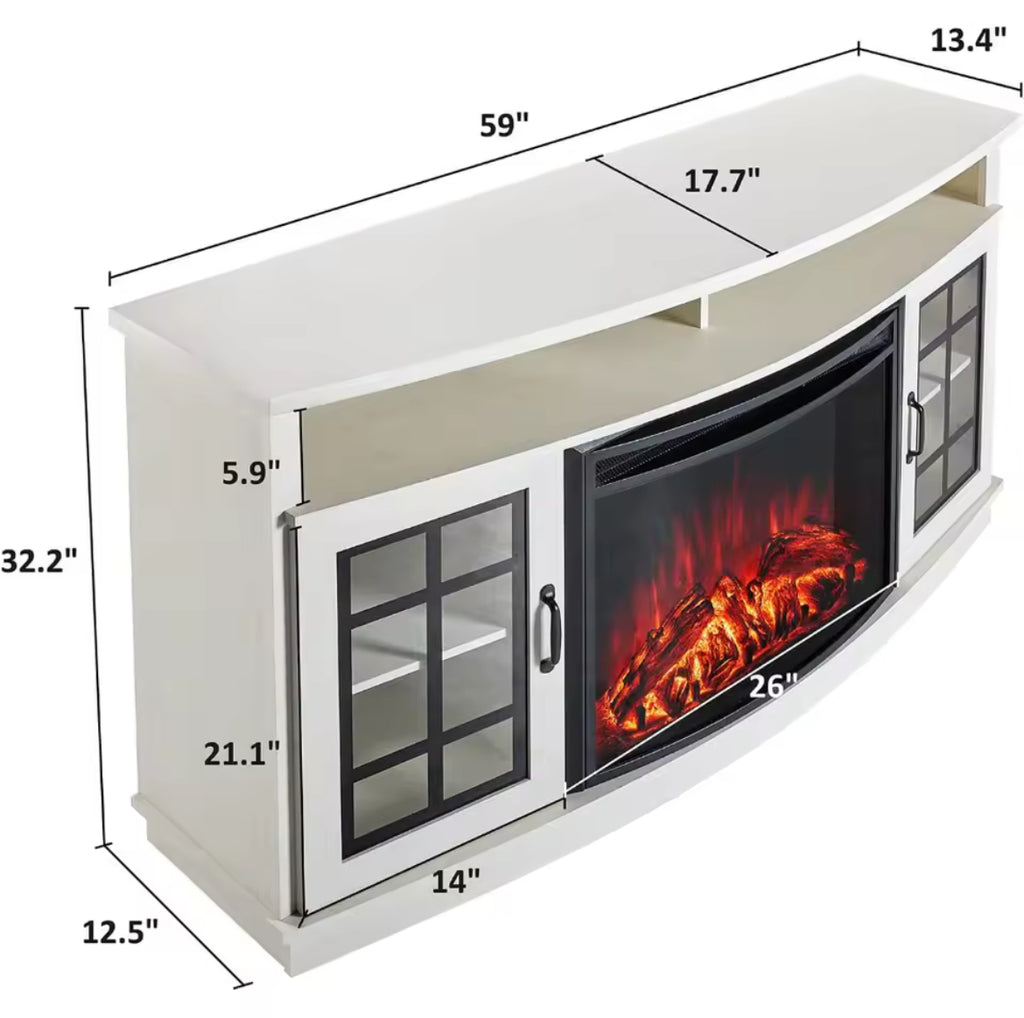 Curved Electrical Fireplace