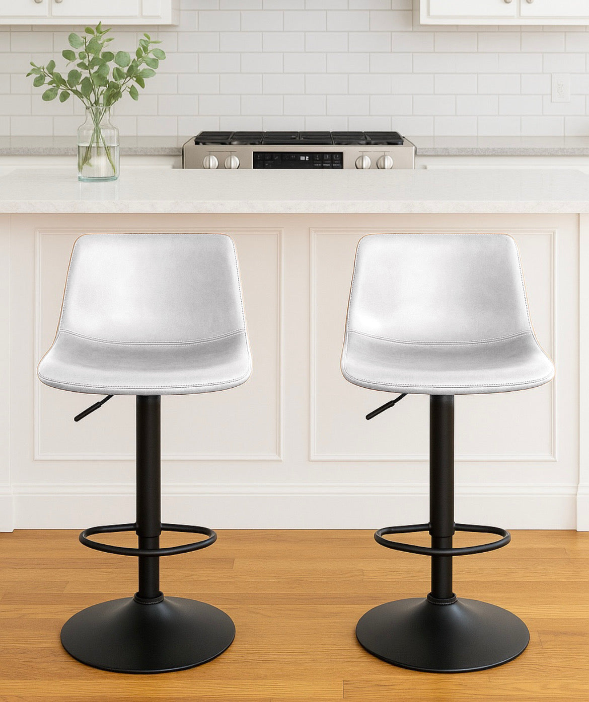 Tall Armless Swivel Counter Bar Stool (Set of 2)