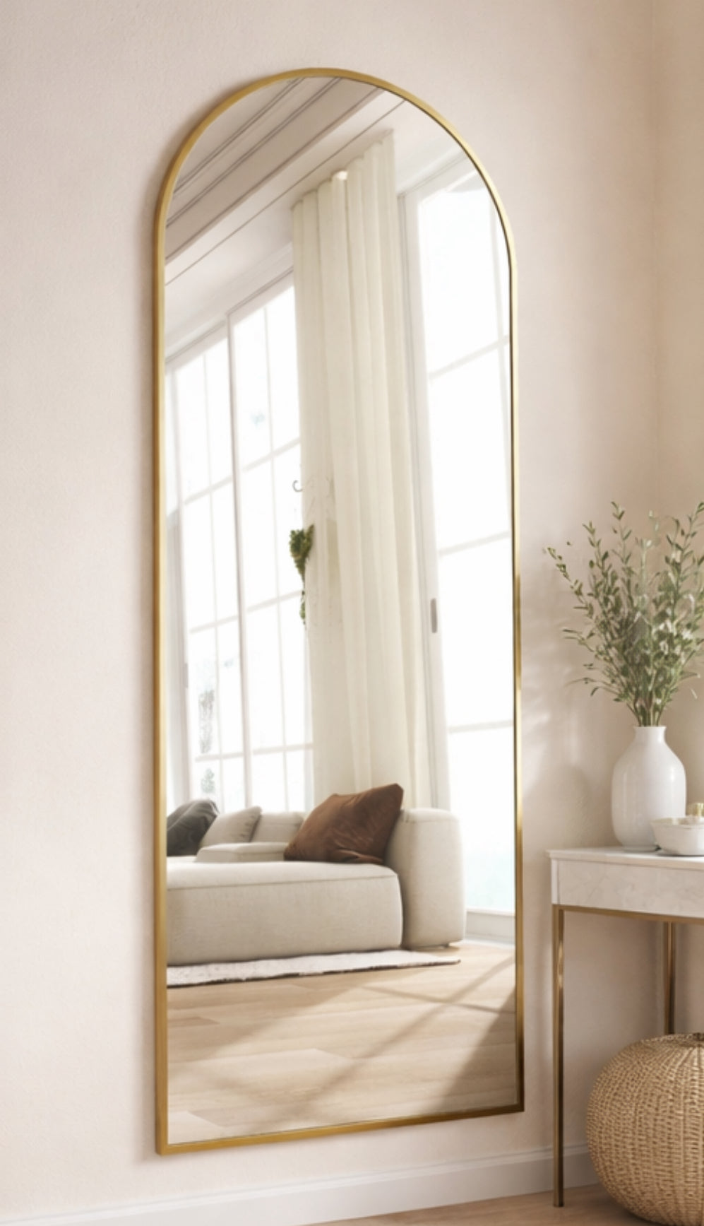 Arched Oversized Full Length Mirror w/ Stand