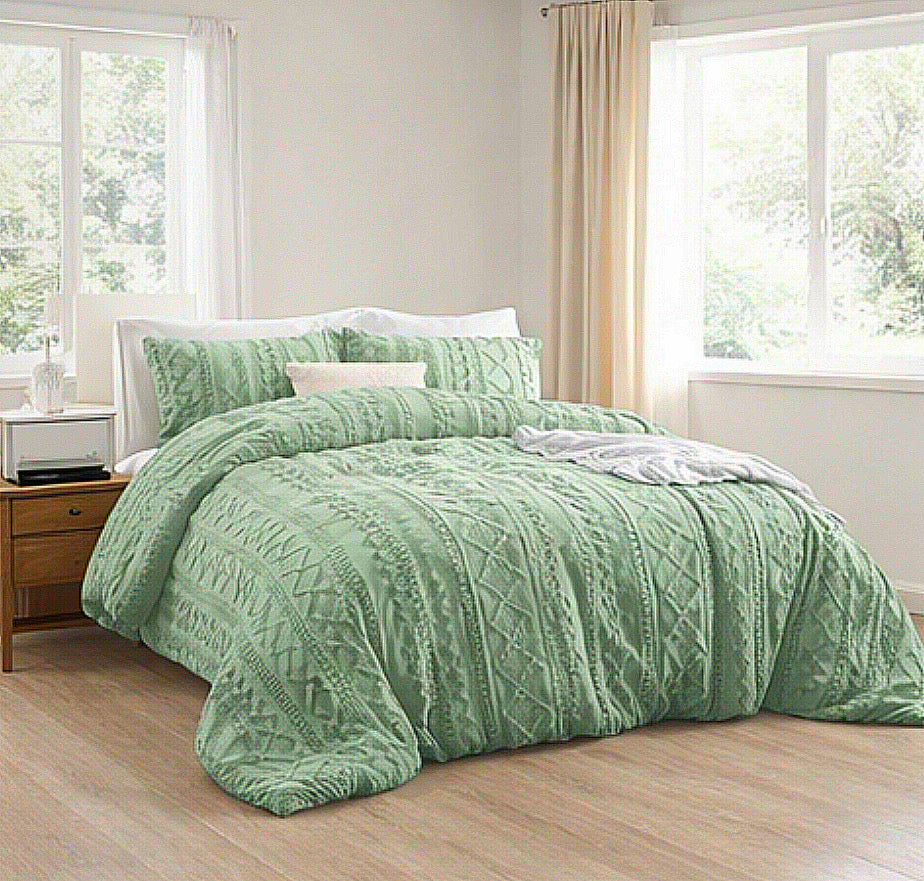 Tufted Boho Bedding Set