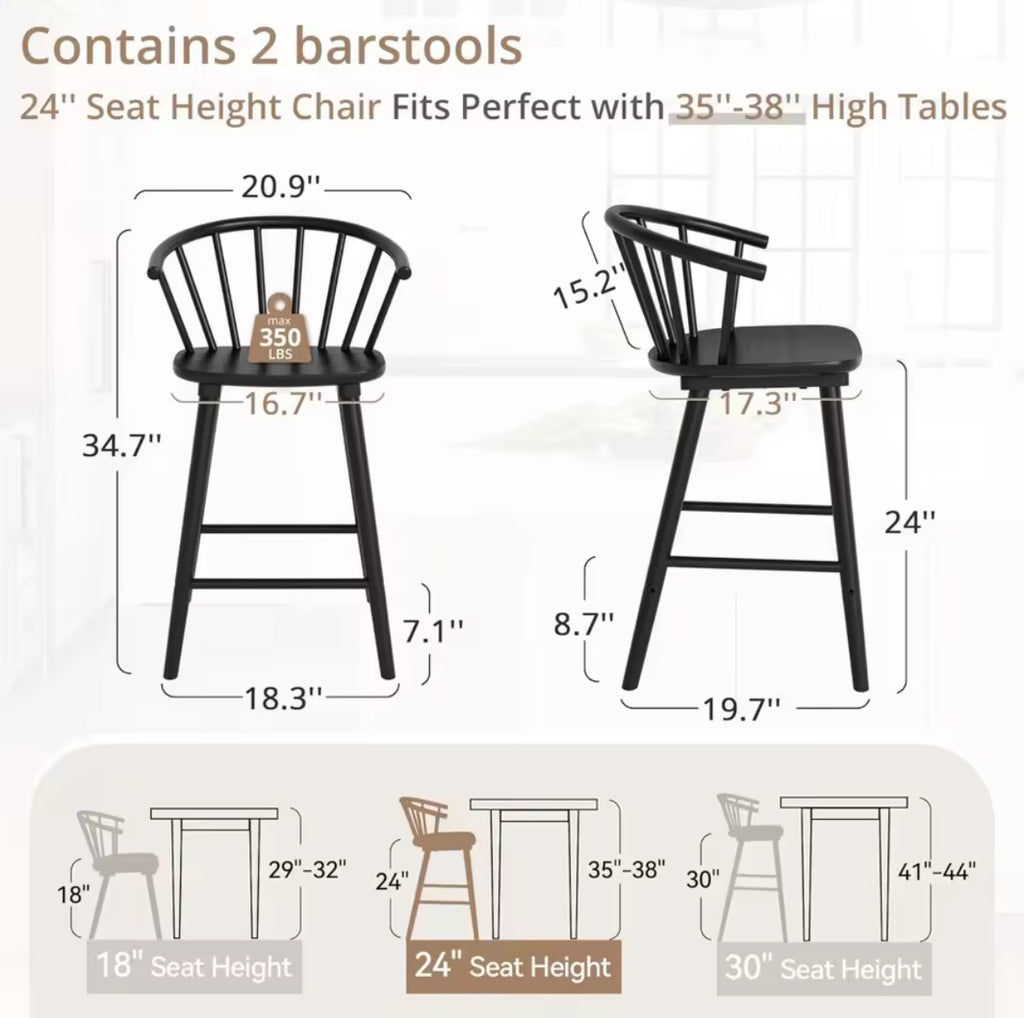 Mid Century Modern Farmhouse-Style Counter Stools