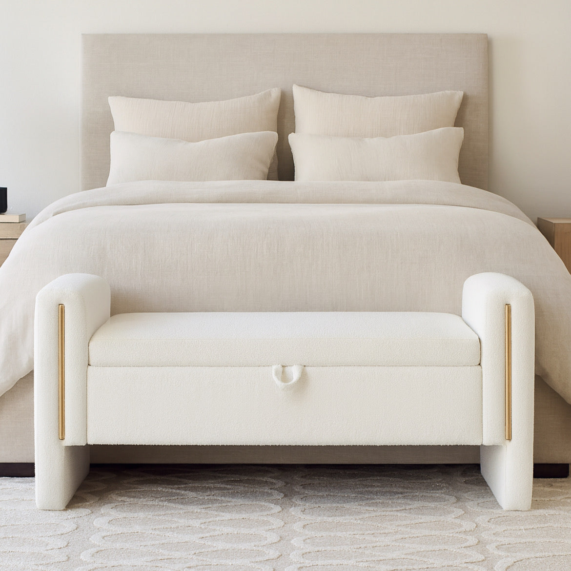 52" Modern Storage Bench w/ Armrests