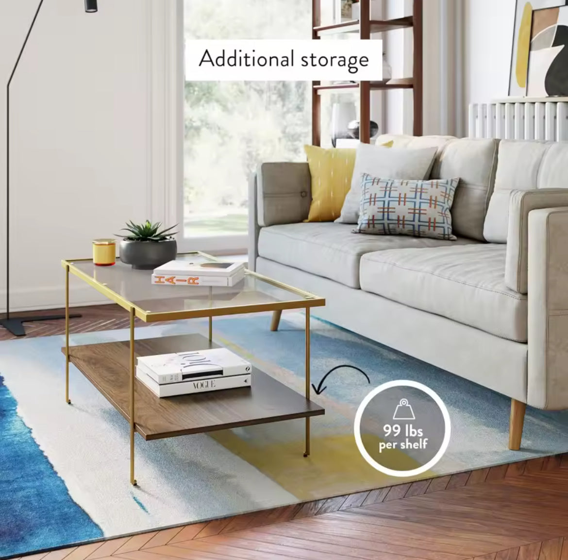 Rectangular Glass Top Coffee Table