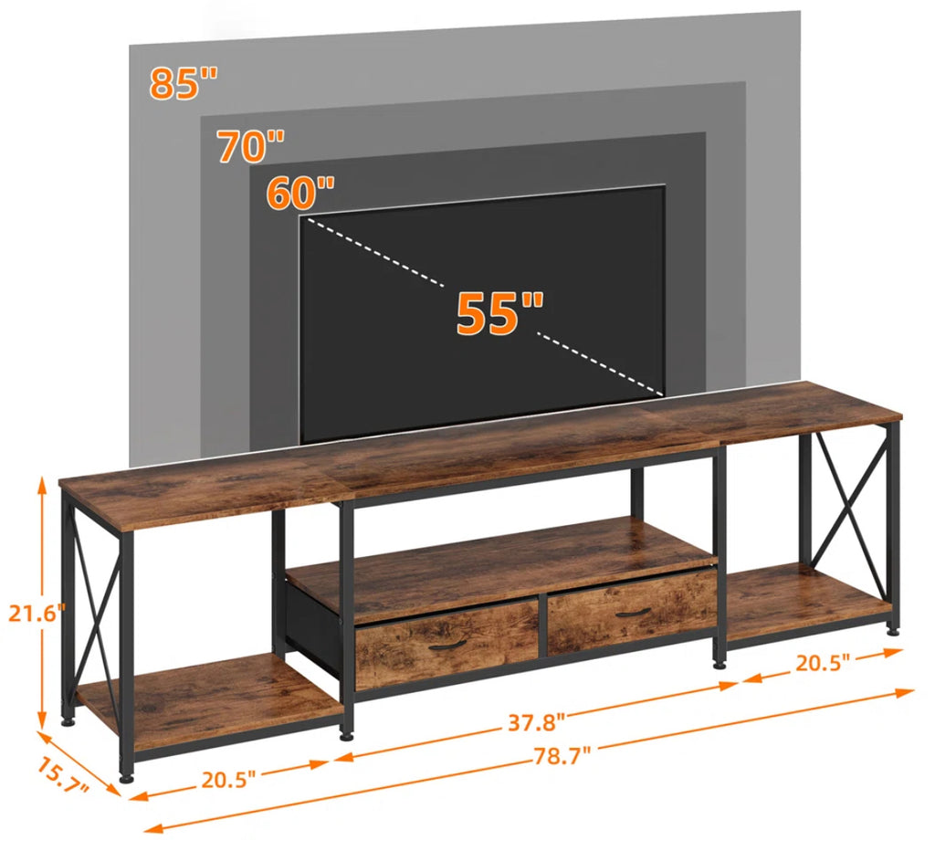 Industrial TV Stand w/ Open Storage