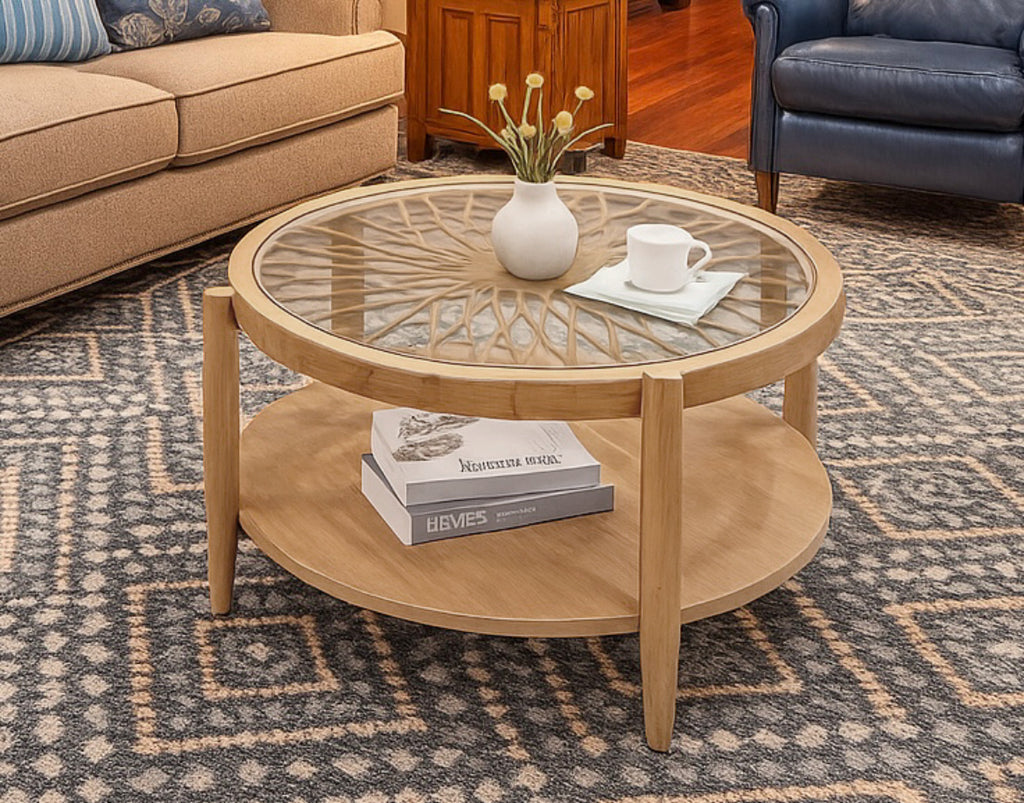 Round Rattan Coffee Table