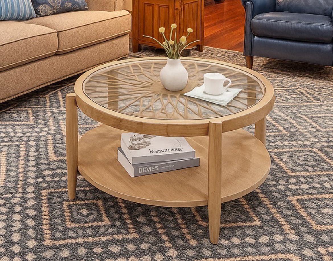 Round Rattan Coffee Table