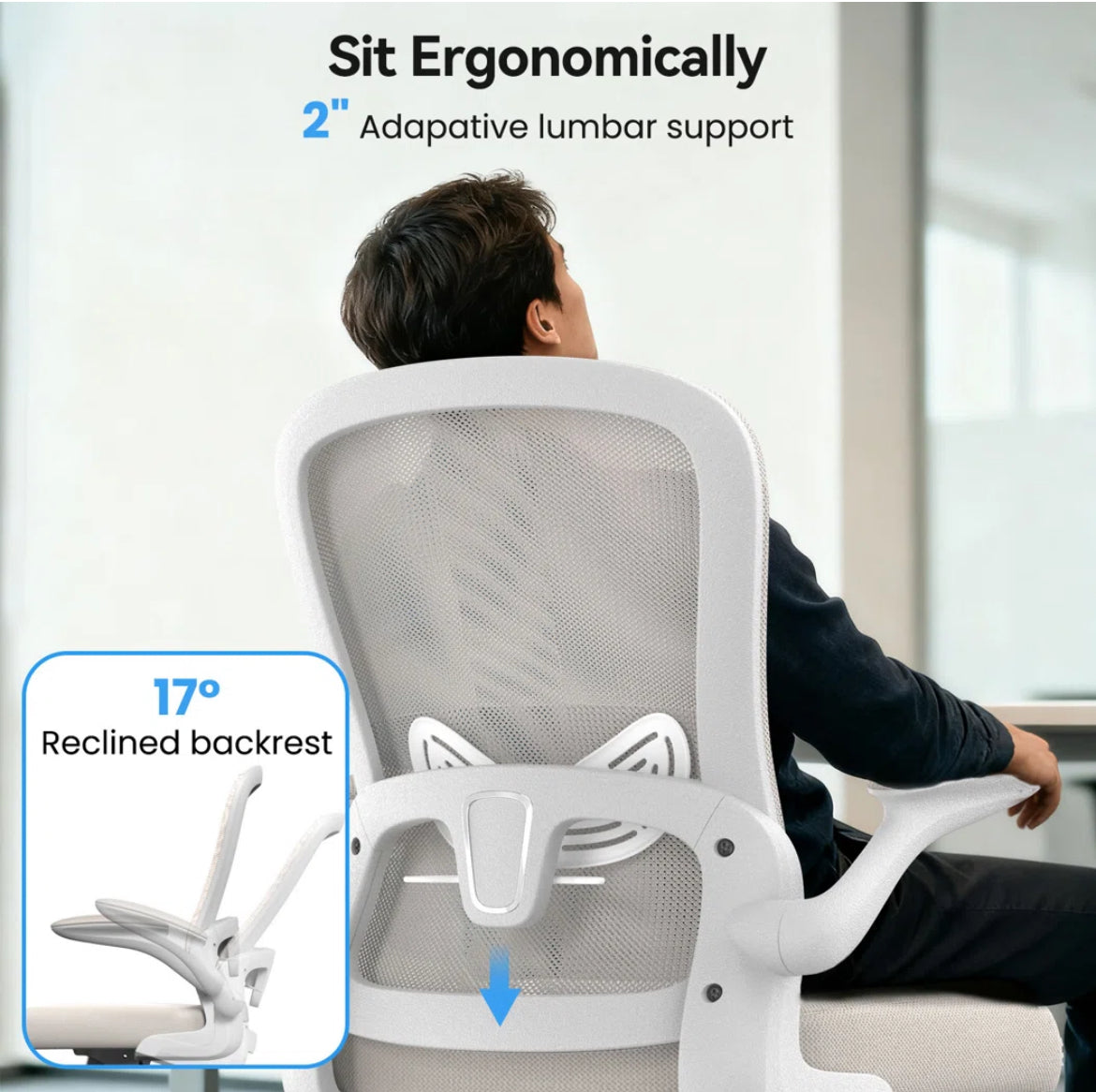 Tall Mesh Chair w/ Adjustable Footrest Ring