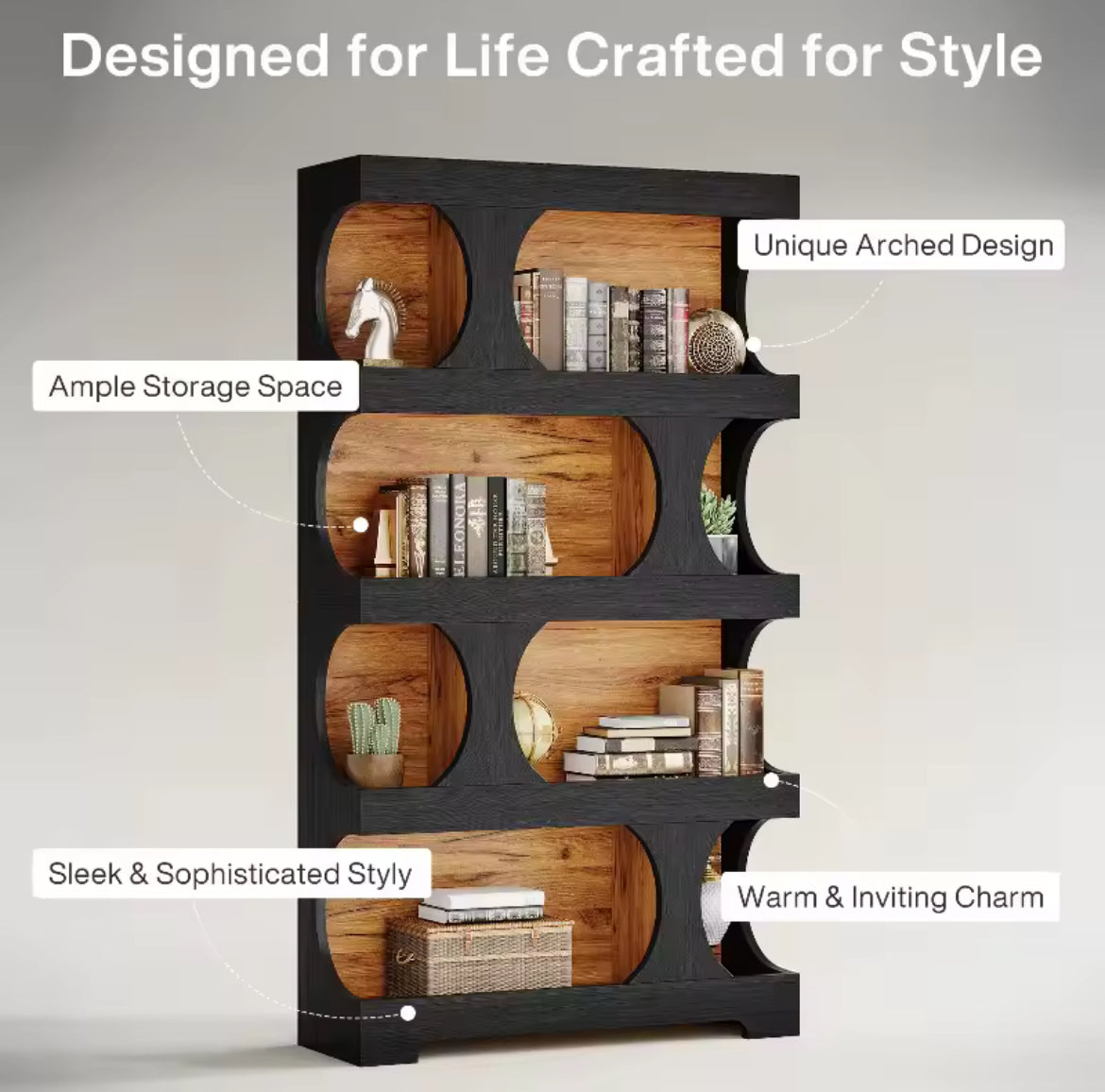 4-Tier Classic Bookshelf