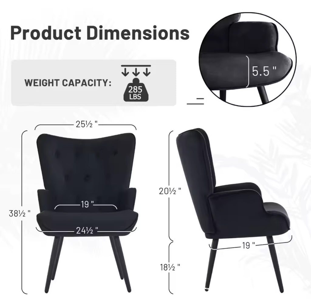 Tufted-Button Wingback Armchair
