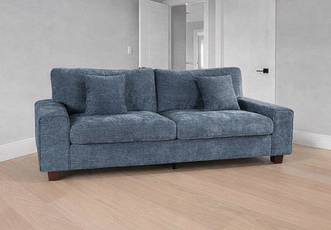 Small Space Velvet Couch w/ 2 Pillows