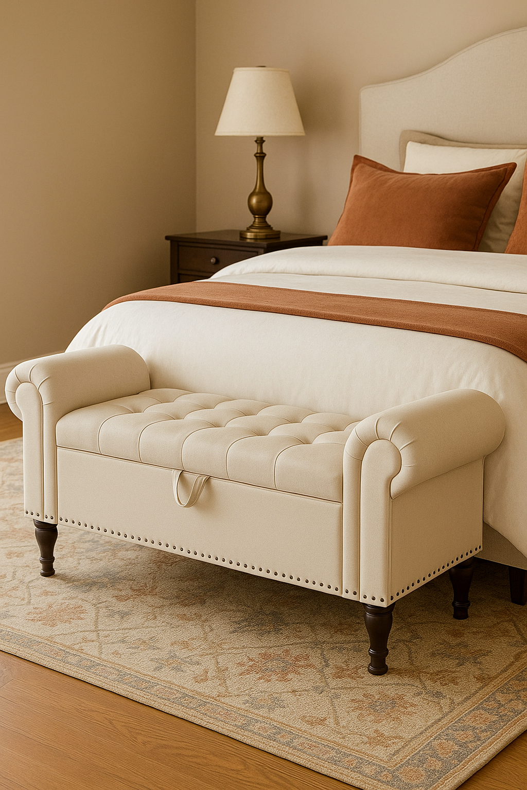 50” Tufted Storage Bench for Full/Queen Beds