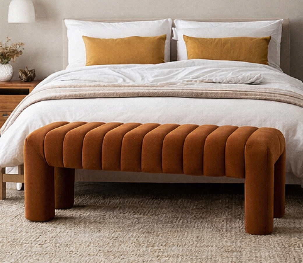 Channel Tufted Upholstered Bedroom Bench