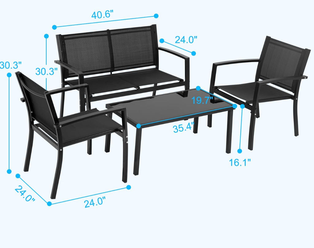 4-Piece Outdoor Garden Sofa Set
