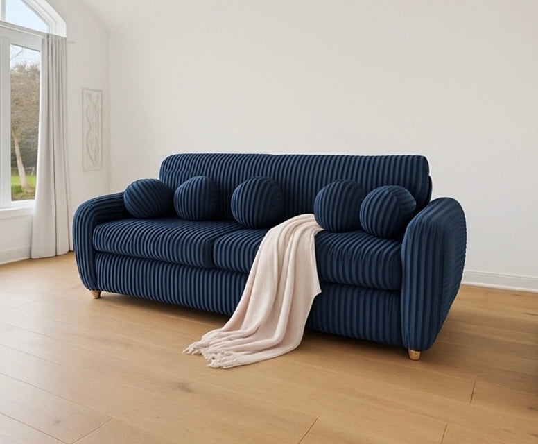 Corduroy Loveseat w/ 5 Pillows
