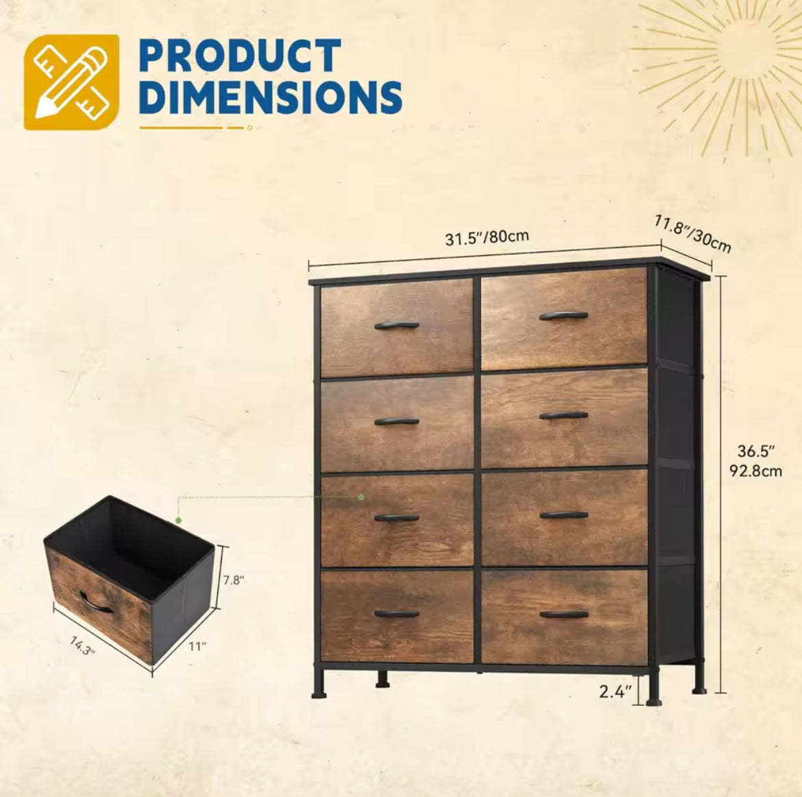 8-Drawer Fabric Storage Chest