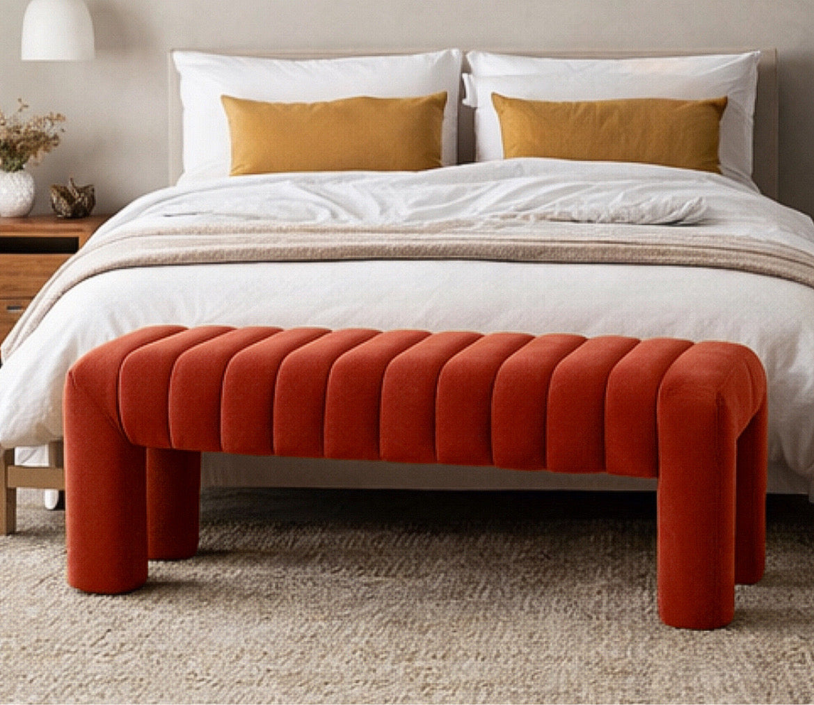 Channel Tufted Upholstered Bedroom Bench