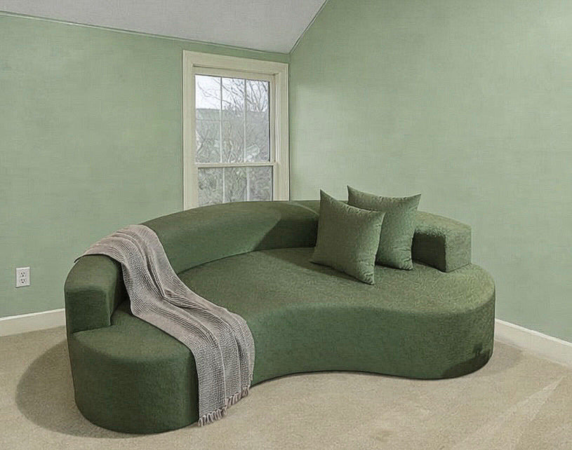 Luxury Curved Sofa w/ 2 Pillows